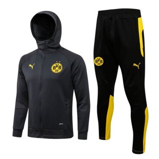 Sweat Shirt Capuche Ensemble Complet Borussia Dortmund 2022-23 Gris