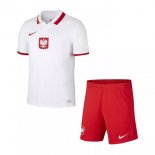 Maillot Pologne 1ª Enfant 2021 Blanc