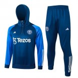 Sweat Shirt Capuche Manchester United 2024 Bleu 2