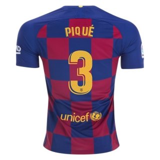 Maillot Barcelone NO.3 Pique 1ª 2019-20 Bleu Rouge