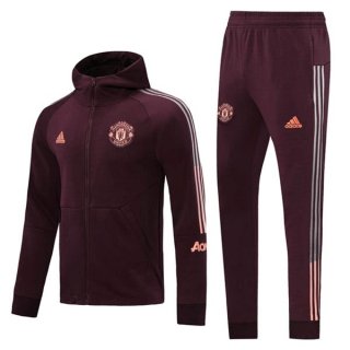 Sweat Shirt Capuche Manchester United 2020-21 Bordeaux