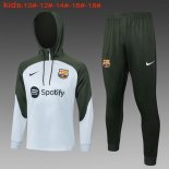 Enfant Sweat Shirt Capuche Barcelone 2024 Gris Vert 2