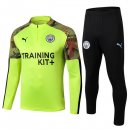 Survetement Enfant Manchester City 2019-20 Vert Fluorescent Noir