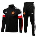 Survetement Manchester United 2022 Noir Blanc Rouge