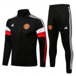 Survetement Manchester United 2022 Noir Blanc Rouge