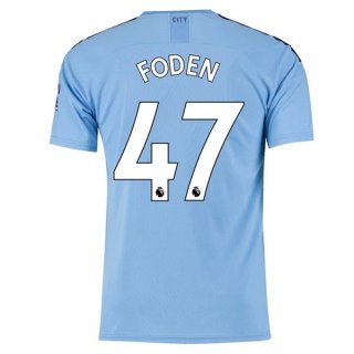 Maillot Manchester City NO.47 Foden 1ª 2019-20 Bleu